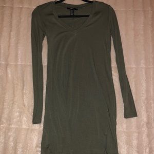 Long sleeve olive dress